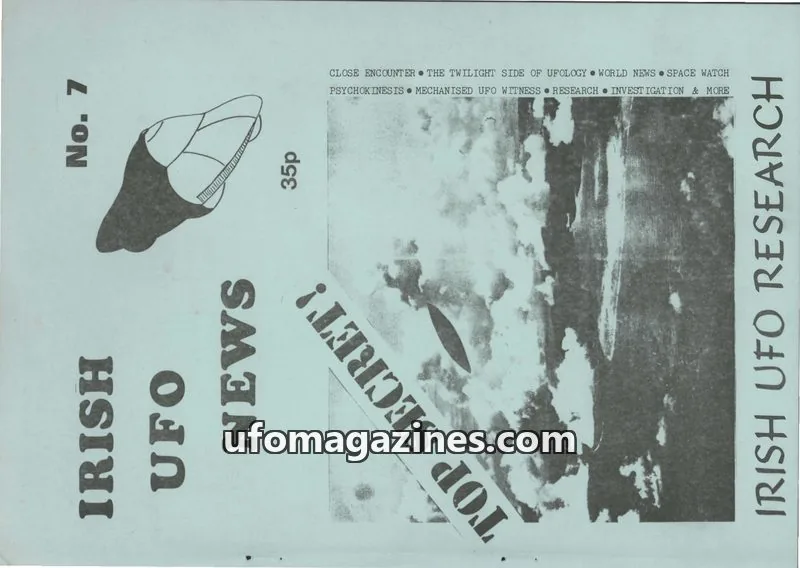 Cover of Irish UFO Research Association (IUFORA) issue 7: IRISH UFO NEWS