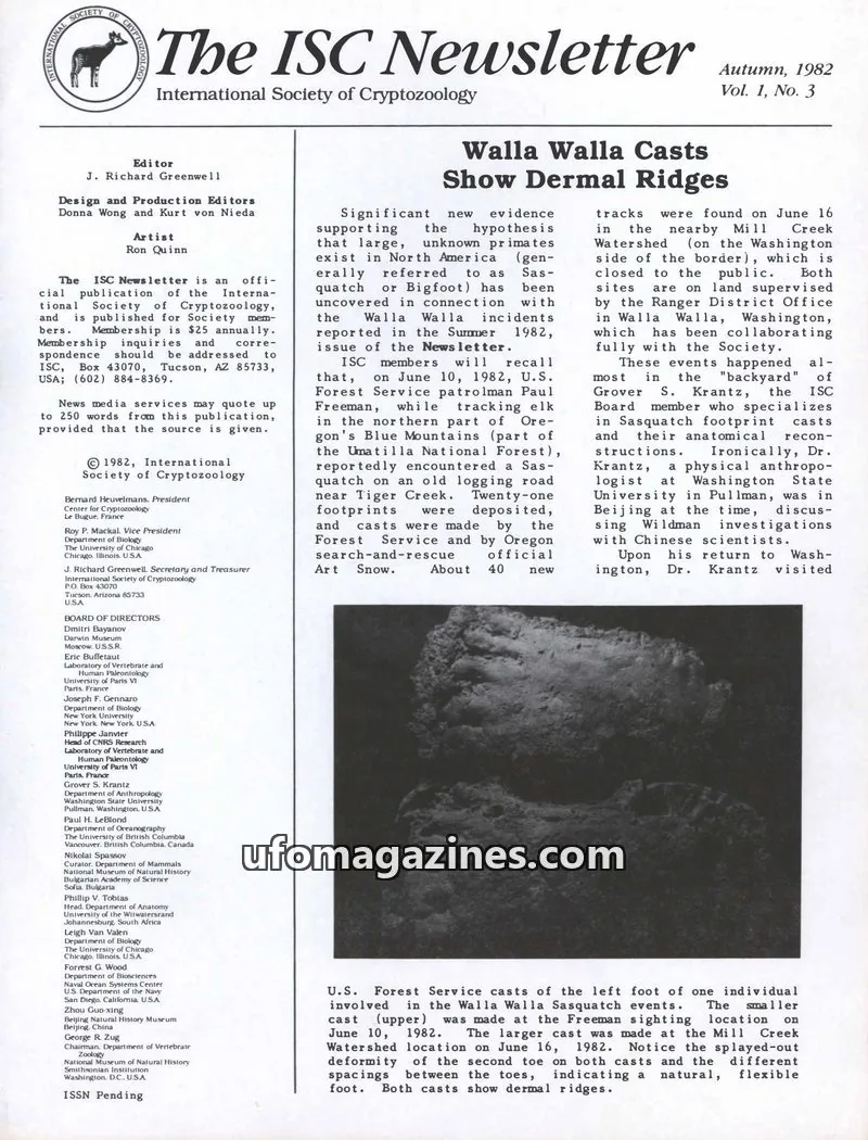 Cover of International Society of Cryptozoology issue Vol. 1, No. 3: The ISC Newsletter