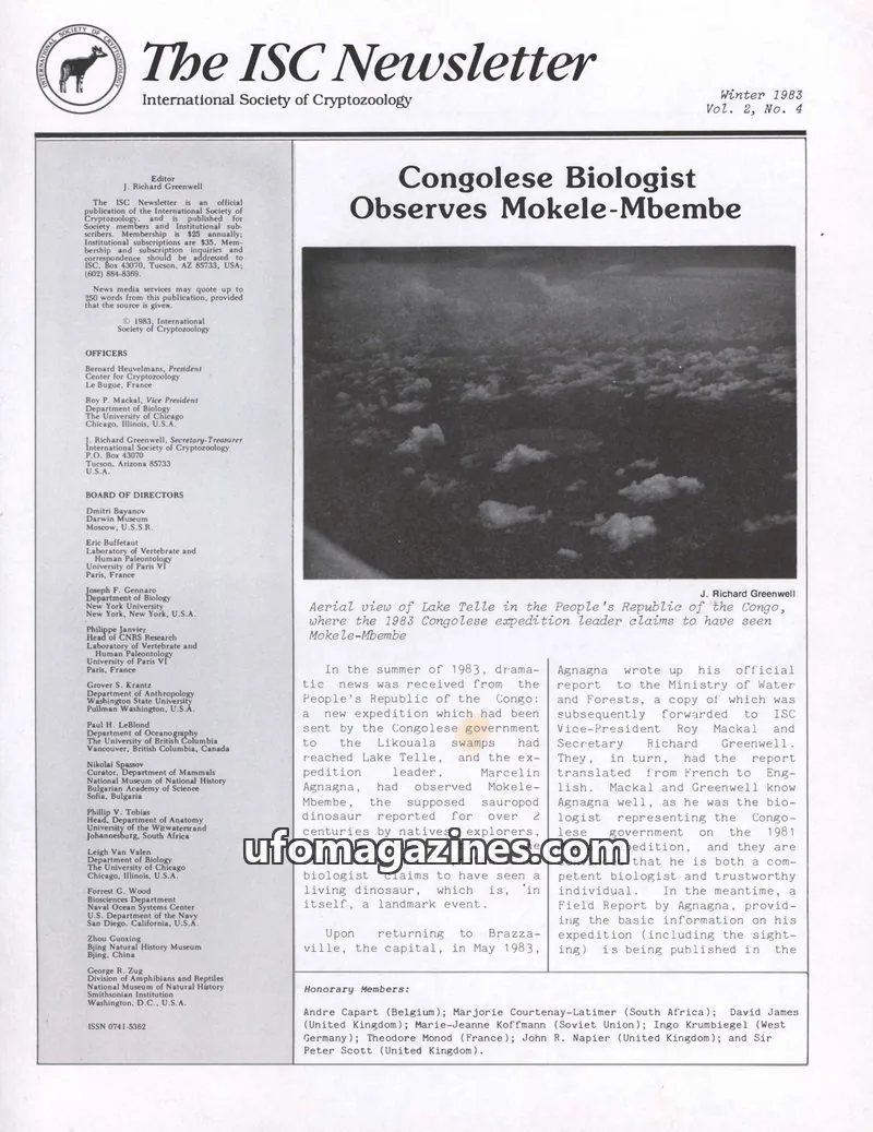 Cover of International Society of Cryptozoology issue Vol. 2, No. 4: The ISC Newsletter
