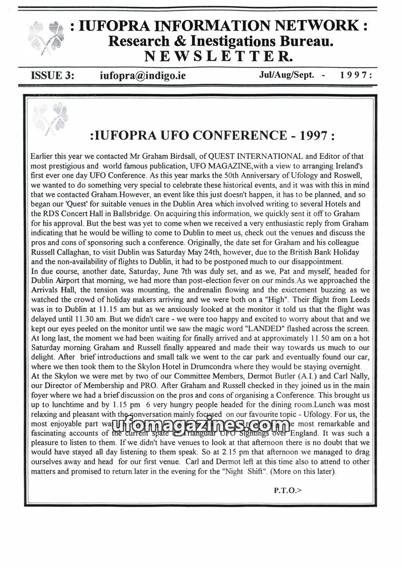 Cover of IUFOPRA issue 3: IUFOPRA INFORMATION NETWORK