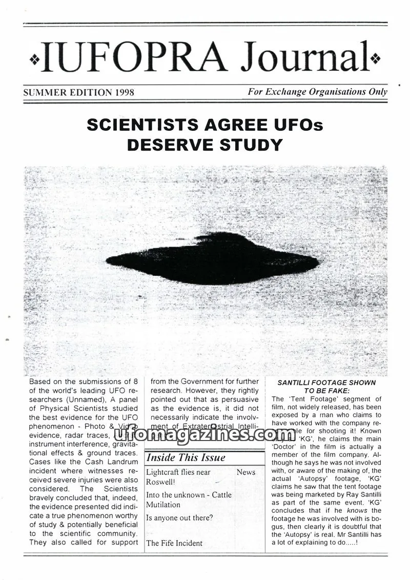 Cover of IUFOPRA issue SUMMER EDITION 1998: IUFOPRA Journal