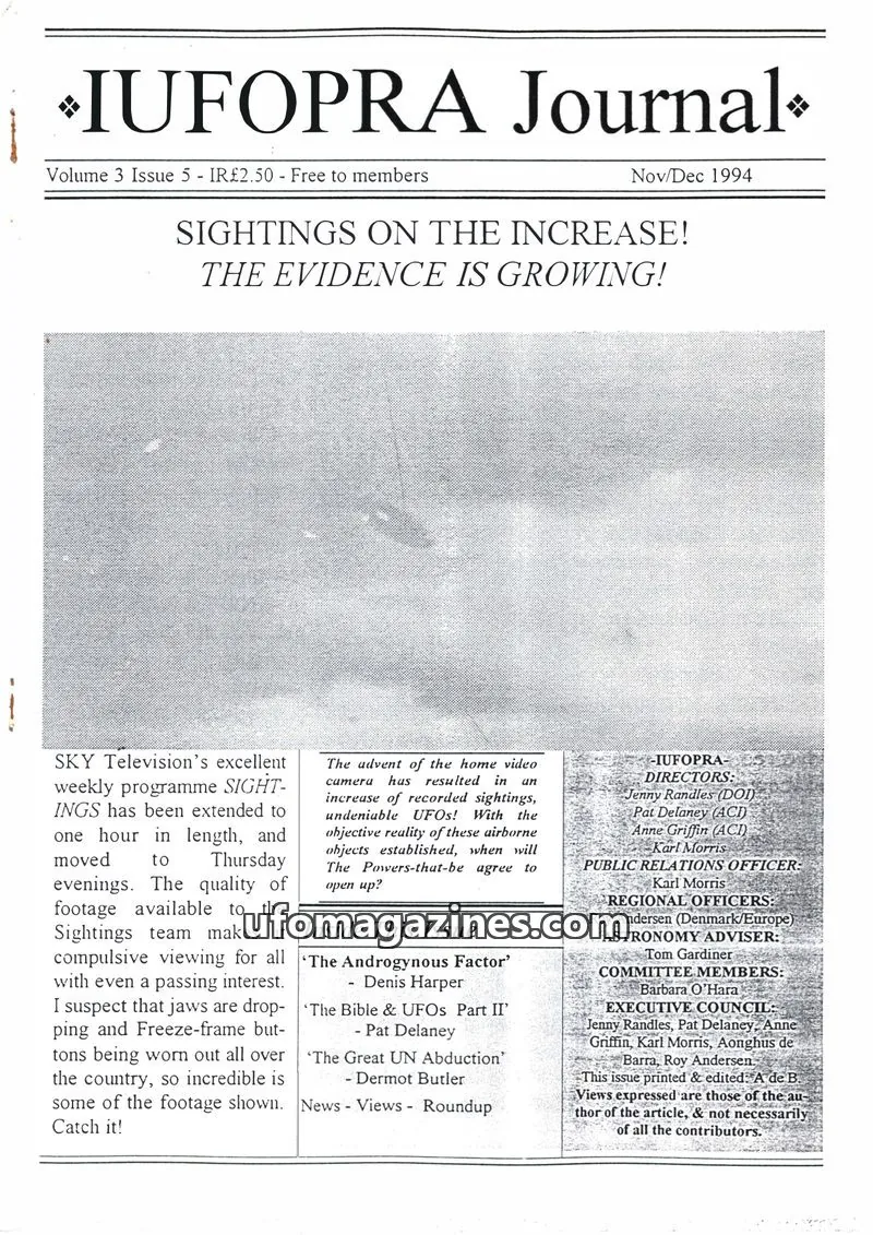 Cover of IUFOPRA issue Volume 3 Issue 5: IUFOPRA Journal