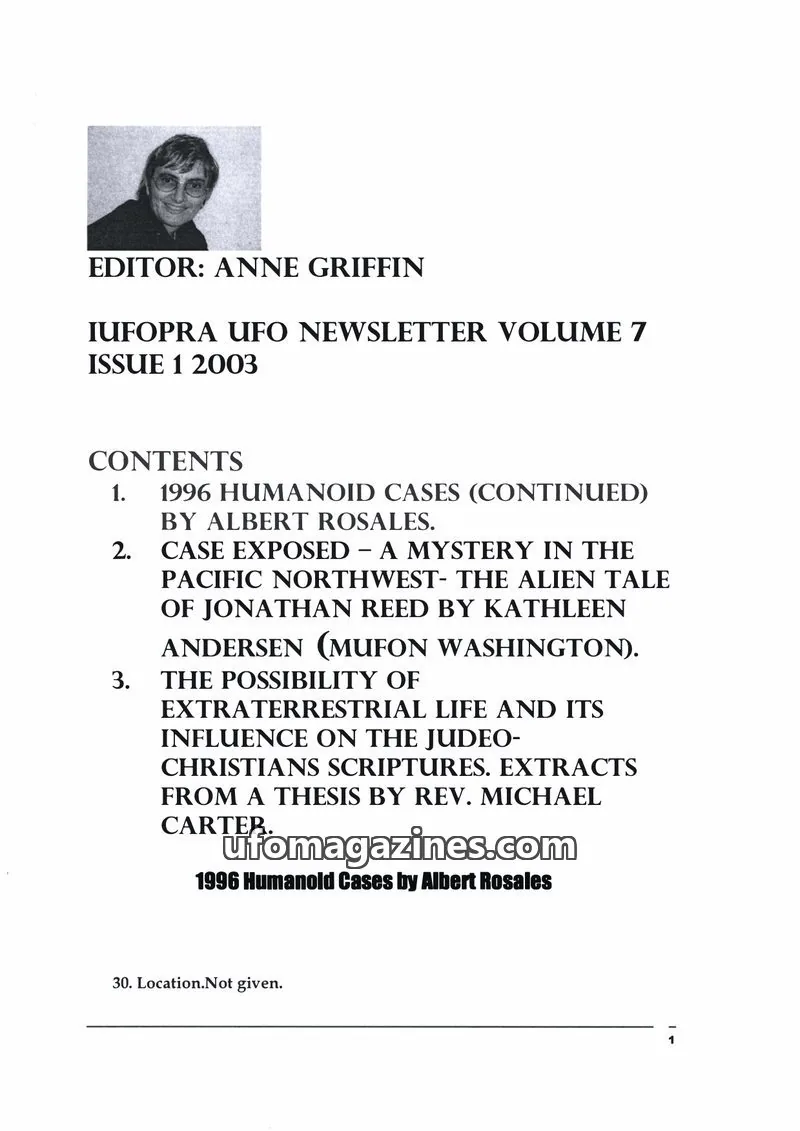 Cover of IUFOPRA issue 1: IUFOPRA UFO NEWSLETTER