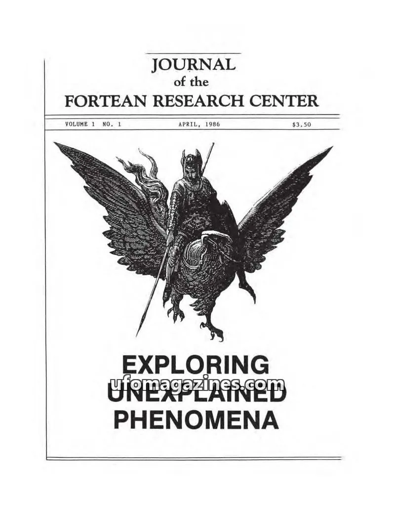Cover of Journal of the Fortean Research Center (Ray Boeche) issue 1: JOURNAL of the FORTEAN RESEARCH CENTER
