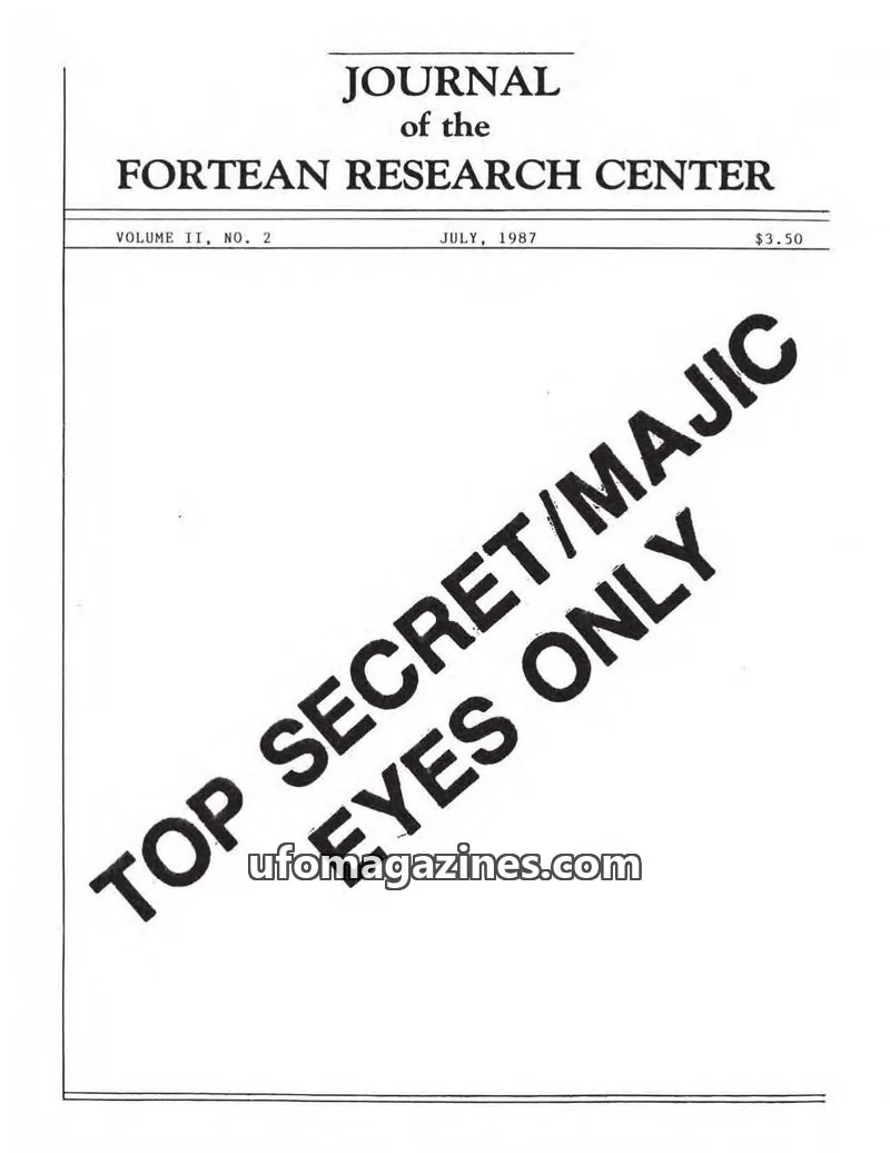 Cover of Journal of the Fortean Research Center (Ray Boeche) issue NO. 2: JOURNAL of the FORTEAN RESEARCH CENTER