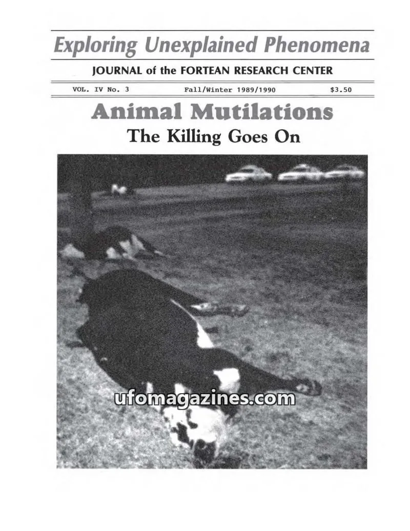 Cover of Journal of the Fortean Research Center (Ray Boeche) issue VOL. IV No. 3: Exploring Unexplained Phenomena