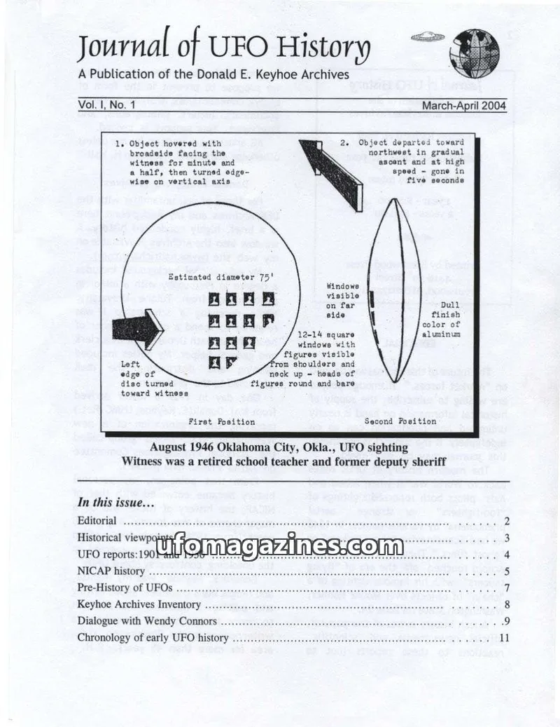 Cover of Journal of UFO History (Richard Hall) issue Vol. I, No. 1: Journal of UFO History