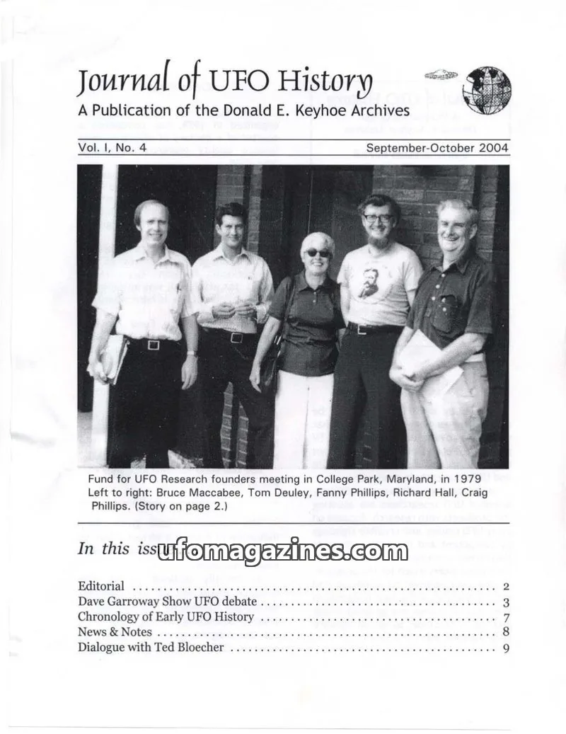 Cover of Journal of UFO History (Richard Hall) issue Vol. I, No. 4: Journal of UFO History