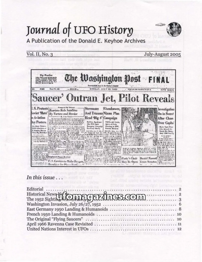 Cover of Journal of UFO History (Richard Hall) issue Vol. II, No. 3: Journal of UFO History
