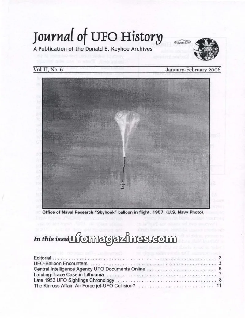 Cover of Brentwood Press issue Vol. II, No. 6: Journal of UFO History