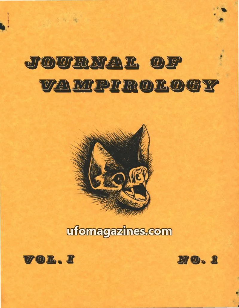 Cover of Journal of Vampirology (John Vellutini) issue NO. 1: JOURNAL OF VAMPIROLOGY