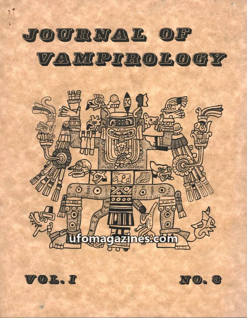 Cover of Journal of Vampirology (John Vellutini) issue 3: JOURNAL OF VAMPIROLOGY