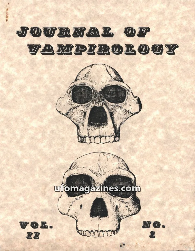 Cover of Journal of Vampirology (John Vellutini) issue 1: JOURNAL OF VAMPIROLOGY