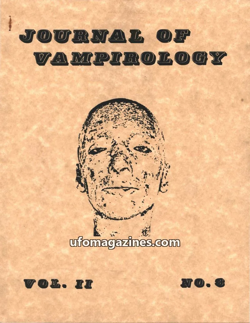 Cover of Journal of Vampirology (John Vellutini) issue NO.3: JOURNAL OF VAMPIROLOGY