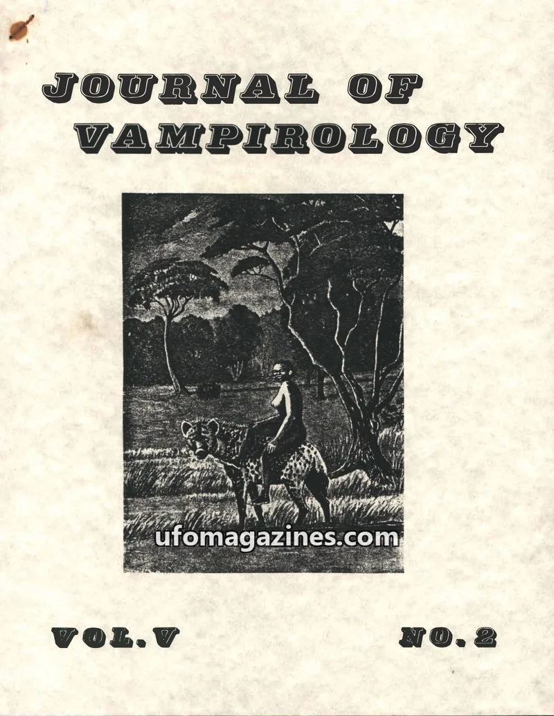 Cover of Journal of Vampirology (John Vellutini) issue NO. 2: JOURNAL OF VAMPIROLOGY