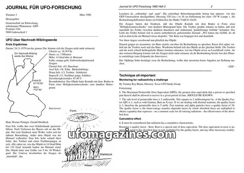 Cover of JUFOF (GEP) issue 3: JOURNAL FÜR UFO-FORSCHUNG