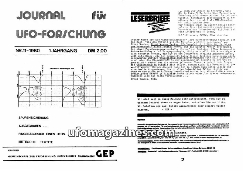 Cover of JUFOF (GEP) issue 11: JOURNAL für UFO-FORSCHUNG