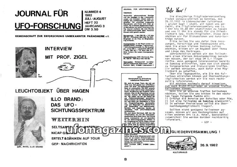 Cover of JUFOF (GEP) issue 4: JOURNAL FÜR UFO-FORSCHUNG