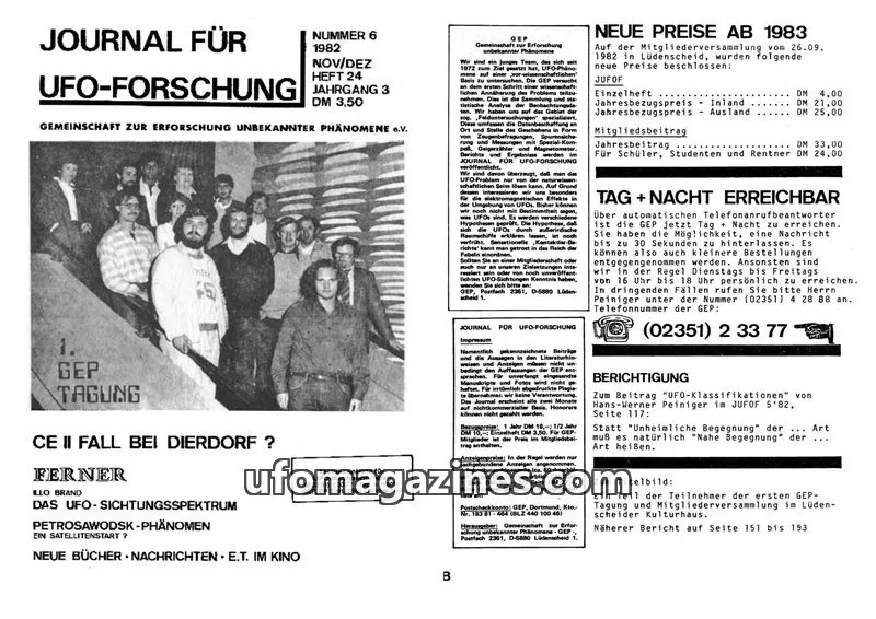 Cover of JUFOF (GEP) issue 6: JOURNAL FÜR UFO-FORSCHUNG
