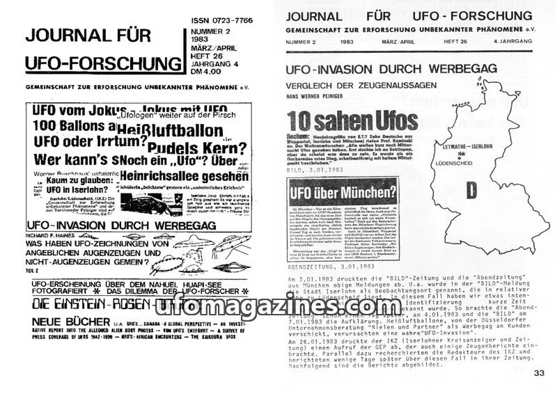 Cover of JUFOF (GEP) issue 2: JOURNAL FÜR UFO-FORSCHUNG