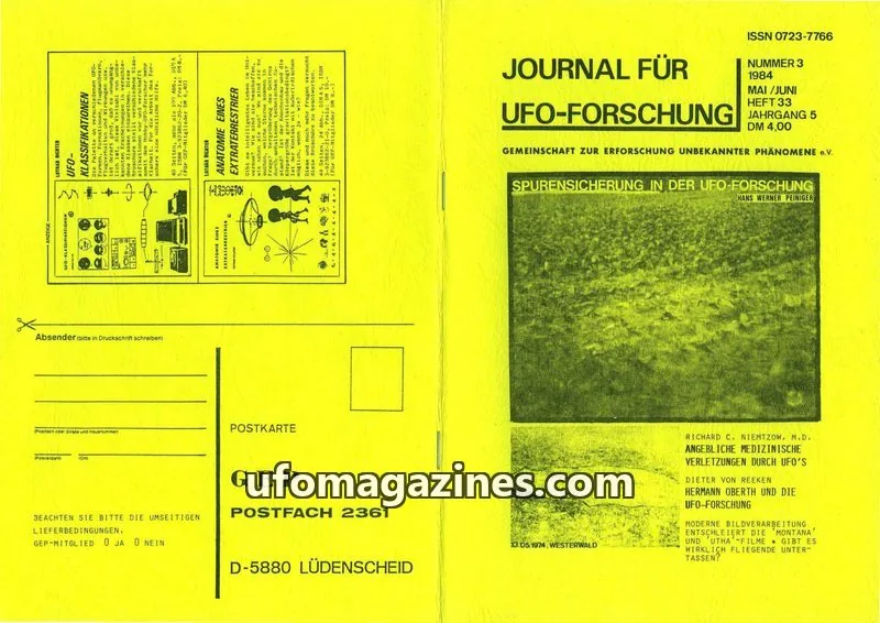 Cover of JUFOF (GEP) issue NUMMER 3: JOURNAL FÜR UFO-FORSCHUNG