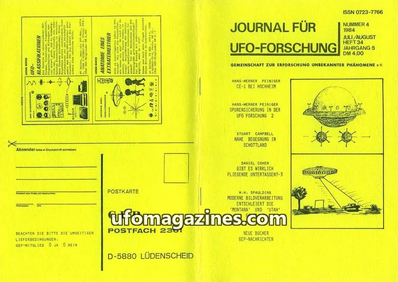 Cover of JUFOF (GEP) issue NUMMER 4: JOURNAL FÜR UFO-FORSCHUNG