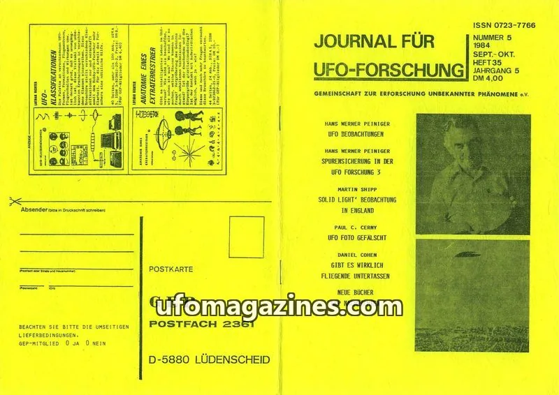 Cover of GEP issue NUMMER 5: JOURNAL FÜR UFO-FORSCHUNG