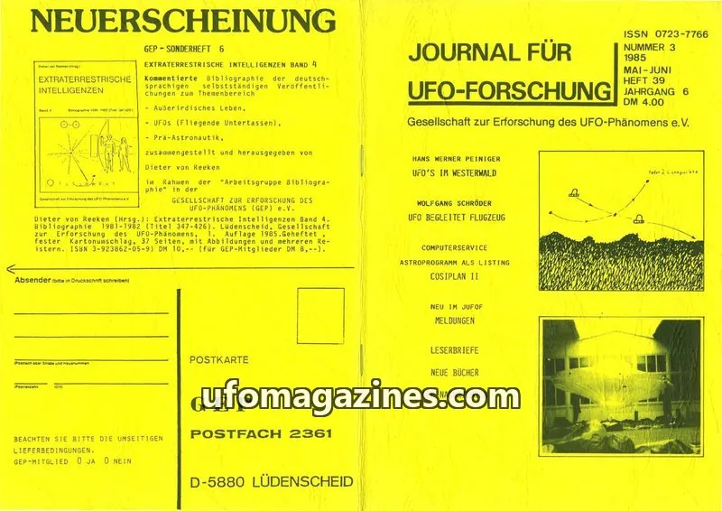 Cover of JUFOF (GEP) issue 3: JOURNAL FÜR UFO-FORSCHUNG