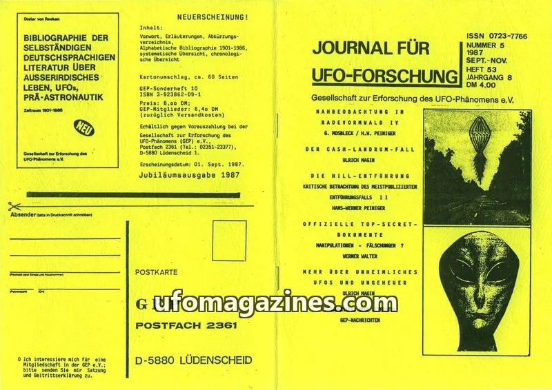 Cover of JUFOF (GEP) issue 5: JOURNAL FÜR UFO-FORSCHUNG