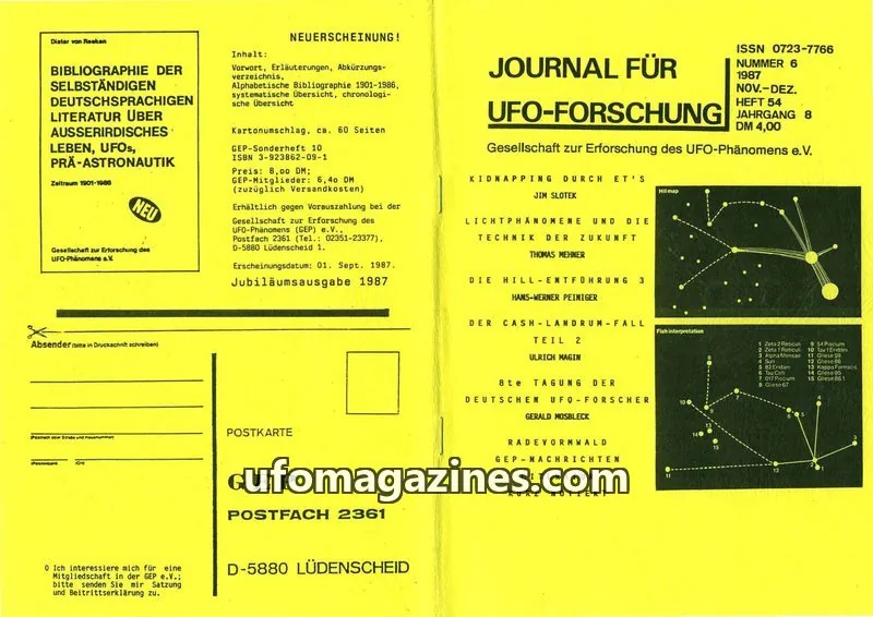 Cover of JUFOF (GEP) issue 6: JOURNAL FÜR UFO-FORSCHUNG