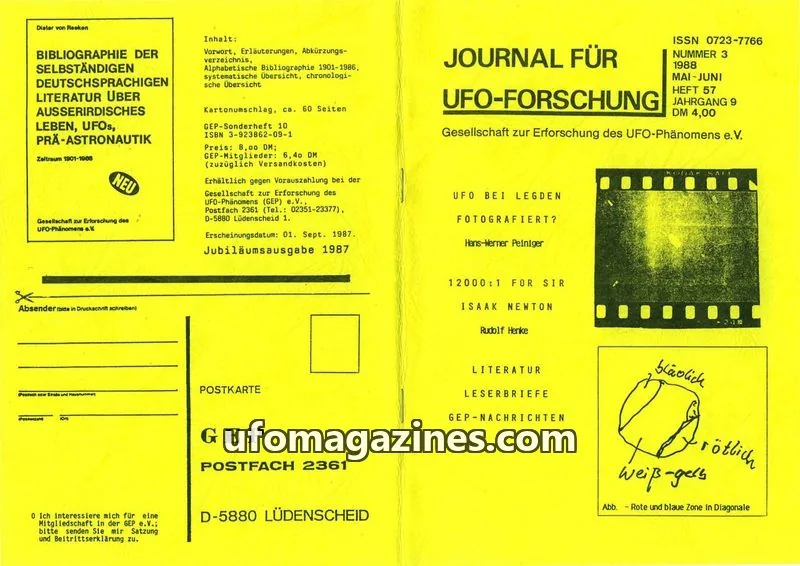 Cover of JUFOF (GEP) issue NUMMER 3: JOURNAL FÜR UFO-FORSCHUNG