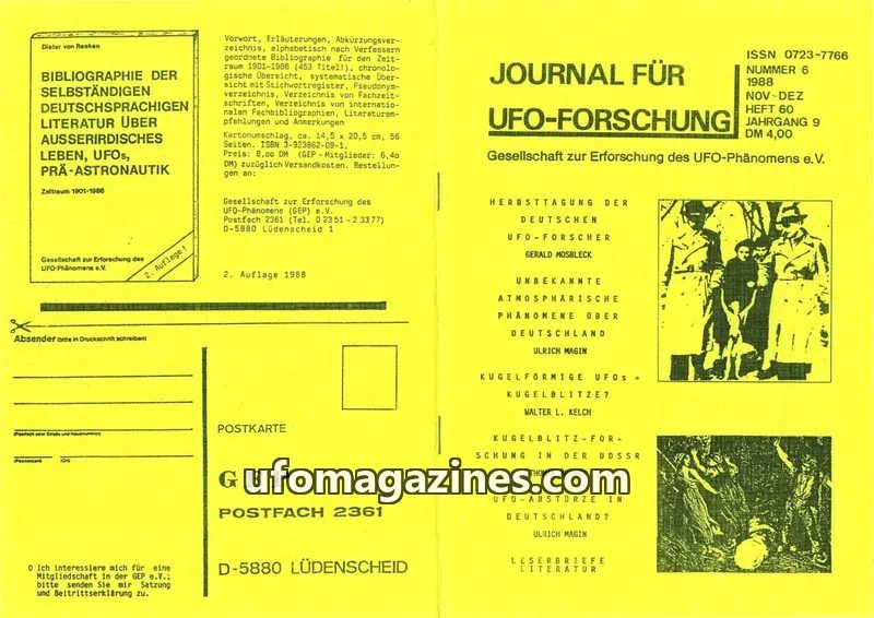 Cover of JUFOF (GEP) issue 6: JOURNAL FÜR UFO-FORSCHUNG