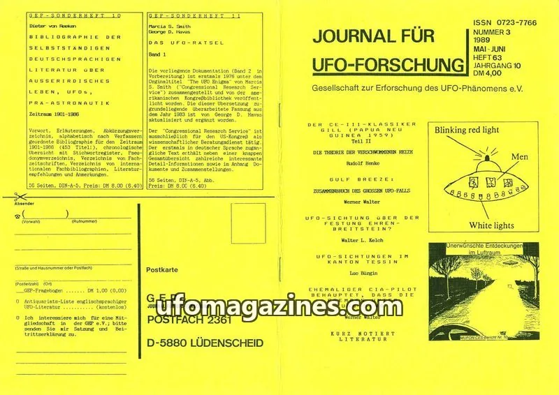 Cover of JUFOF (GEP) issue NUMMER 3: JOURNAL FÜR UFO-FORSCHUNG