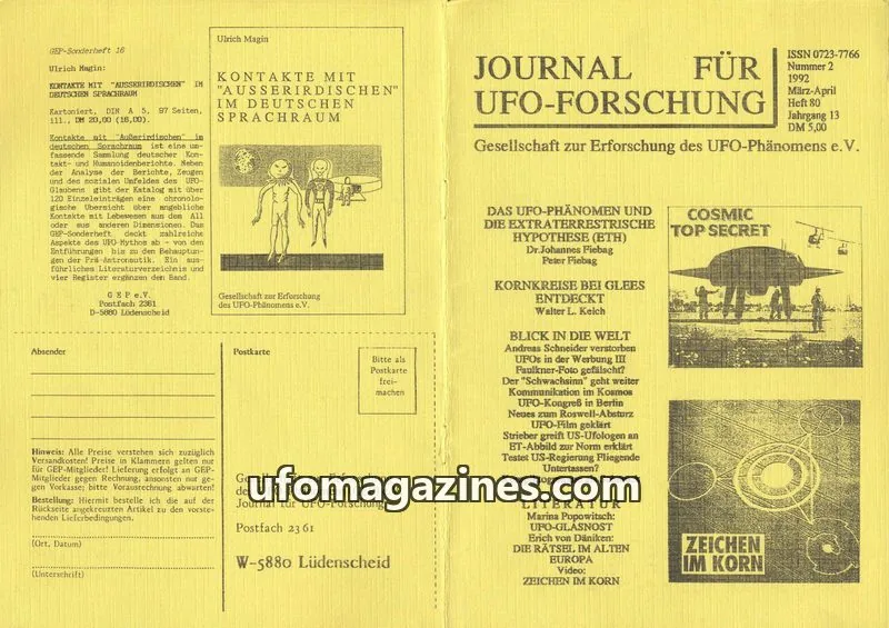 Cover of JUFOF (GEP) issue Nummer 2: JOURNAL FÜR UFO-FORSCHUNG