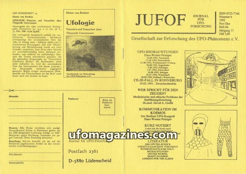Cover of JUFOF (GEP) issue 6/92: JUFOF