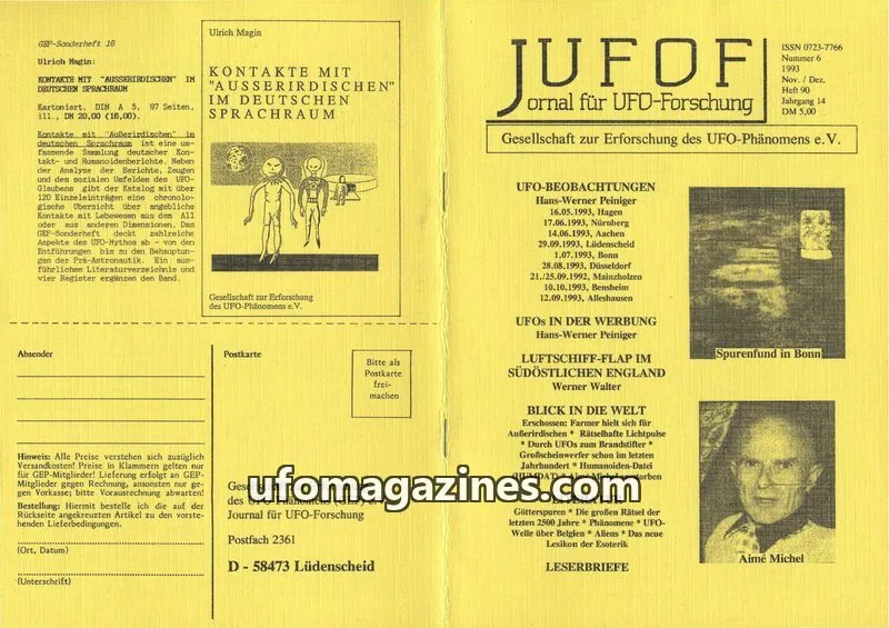 Cover of JUFOF (GEP) issue 90: JOURNAL FÜR UFO-FORSCHUNG