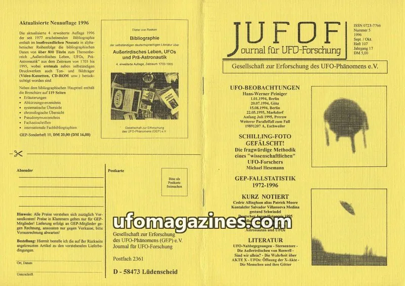Cover of JUFOF (GEP) issue 107: Journal für UFO-Forschung