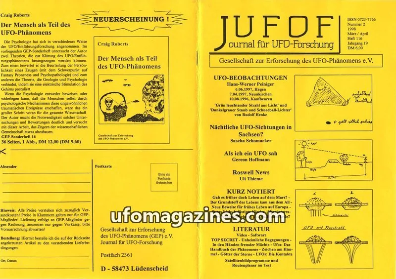 Cover of JUFOF (GEP) issue 116: JOURNAL FÜR UFO-FORSCHUNG