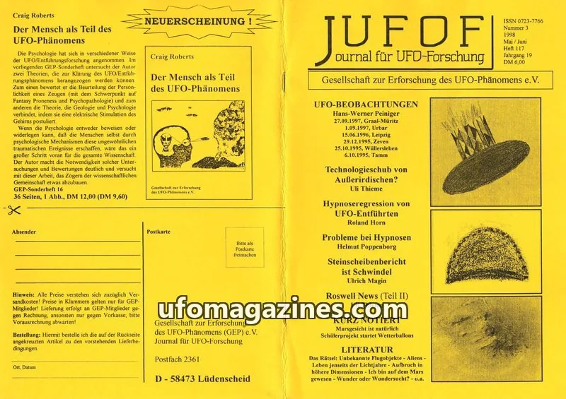Cover of JUFOF (GEP) issue 117: Journal für UFO-Forschung
