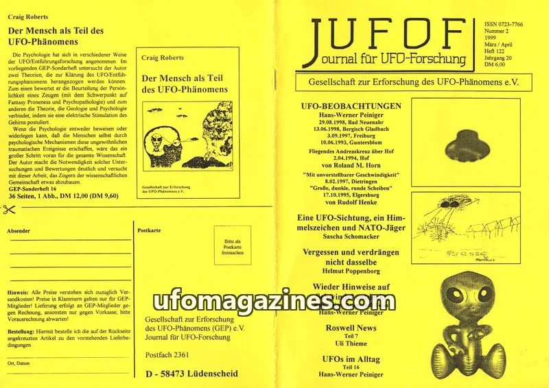 Cover of JUFOF (GEP) issue Nummer 2: JOURNAL FÜR UFO-FORSCHUNG