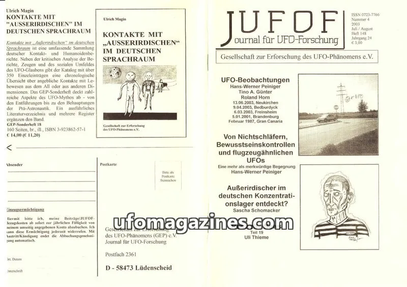 Cover of JUFOF (GEP) issue 148: JOURNAL FÜR UFO-FORSCHUNG