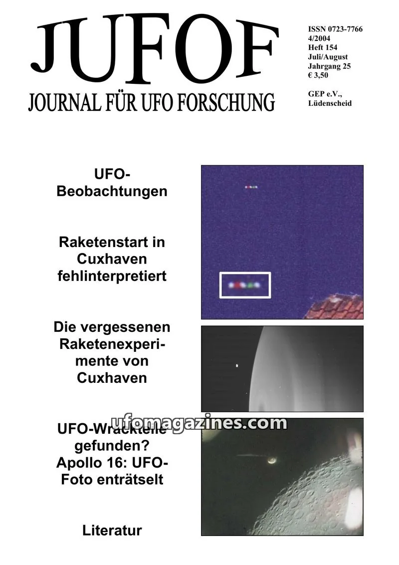 Cover of JUFOF (GEP) issue 154: JUFOF JOURNAL FÜR UFO FORSCHUNG