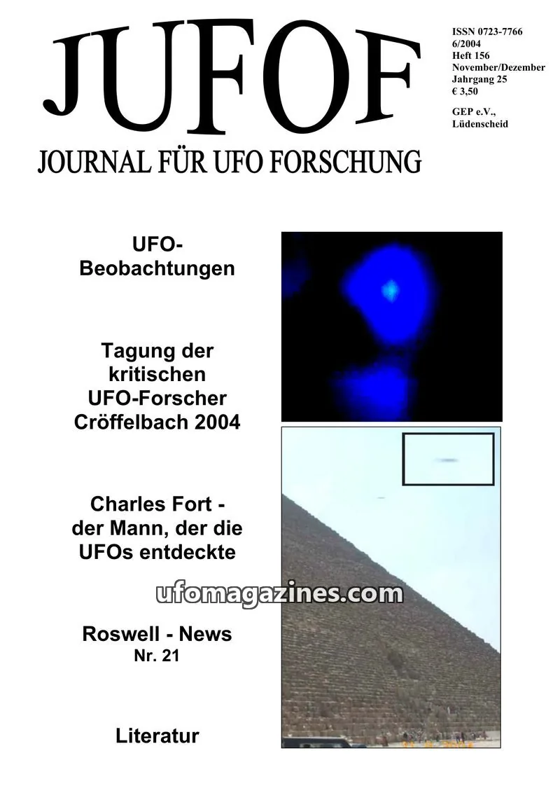 Cover of JUFOF (GEP) issue 156: JUFOF JOURNAL FÜR UFO FORSCHUNG