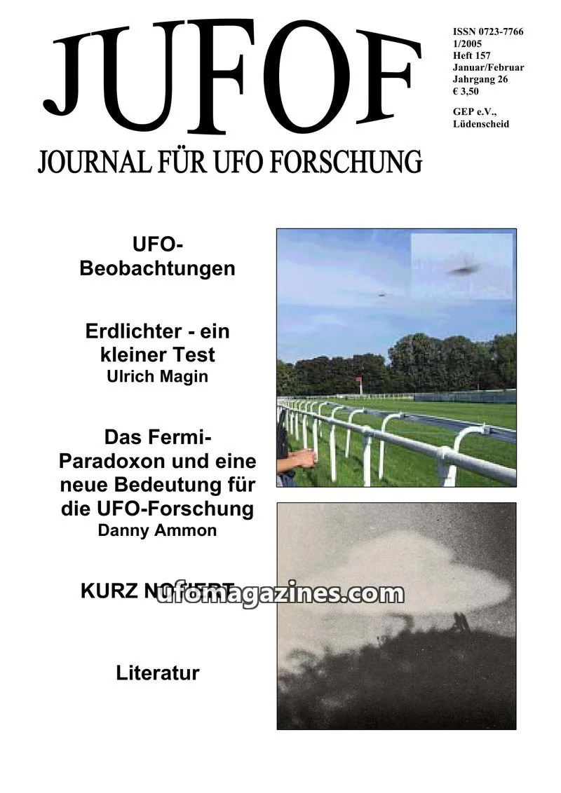 Cover of JUFOF (GEP) issue 157: JUFOF JOURNAL FÜR UFO FORSCHUNG