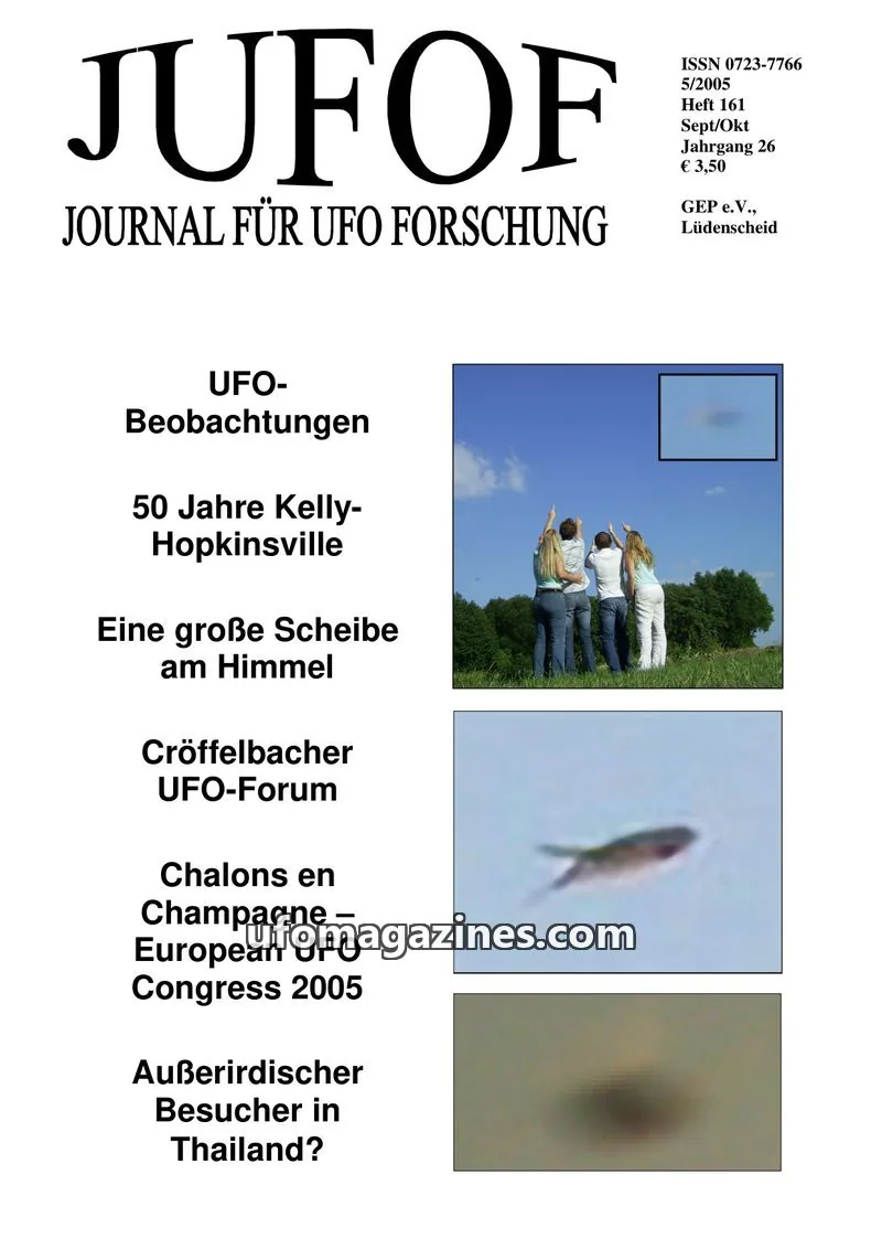 Cover of JUFOF (GEP) issue 161: JUFOF JOURNAL FÜR UFO FORSCHUNG