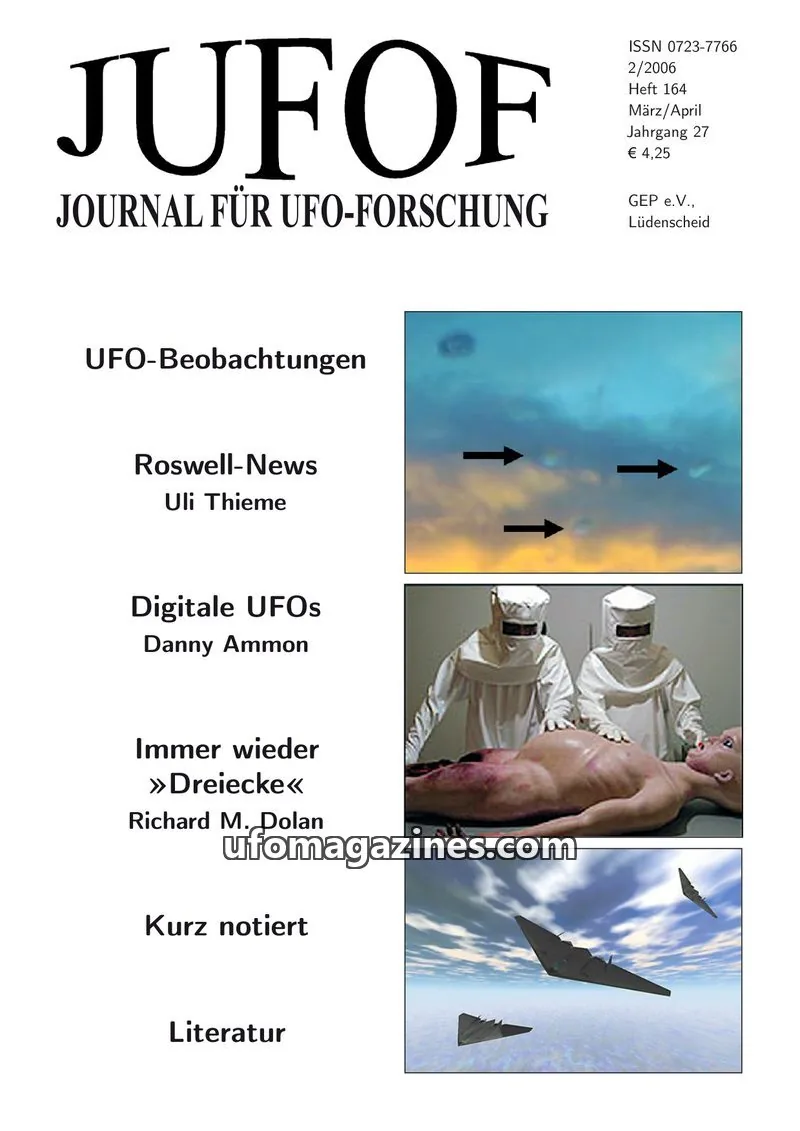 Cover of JUFOF (GEP) issue 164: JUFOF JOURNAL FÜR UFO-FORSCHUNG