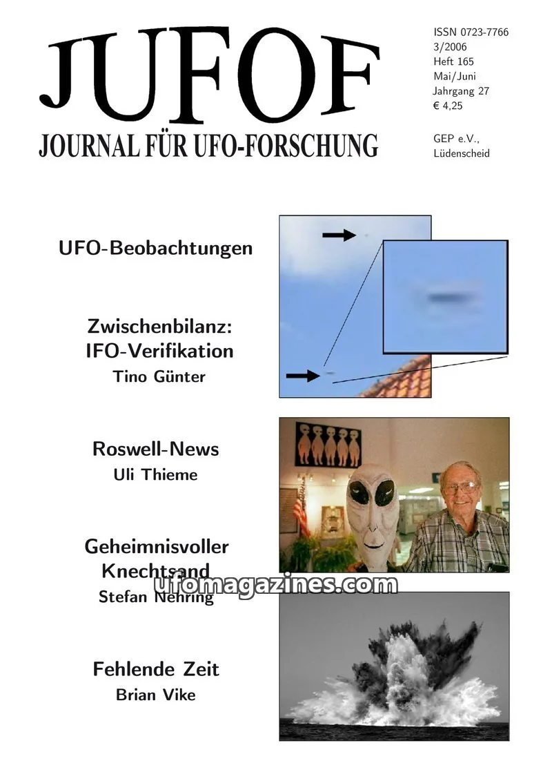 Cover of JUFOF (GEP) issue 165: JUFOF JOURNAL FÜR UFO-FORSCHUNG