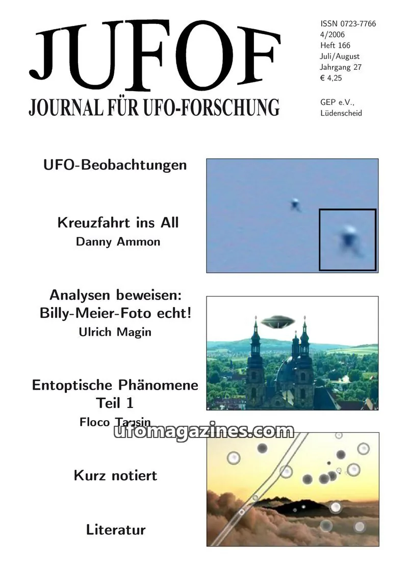 Cover of JUFOF (GEP) issue 166: JUFOF JOURNAL FÜR UFO-FORSCHUNG