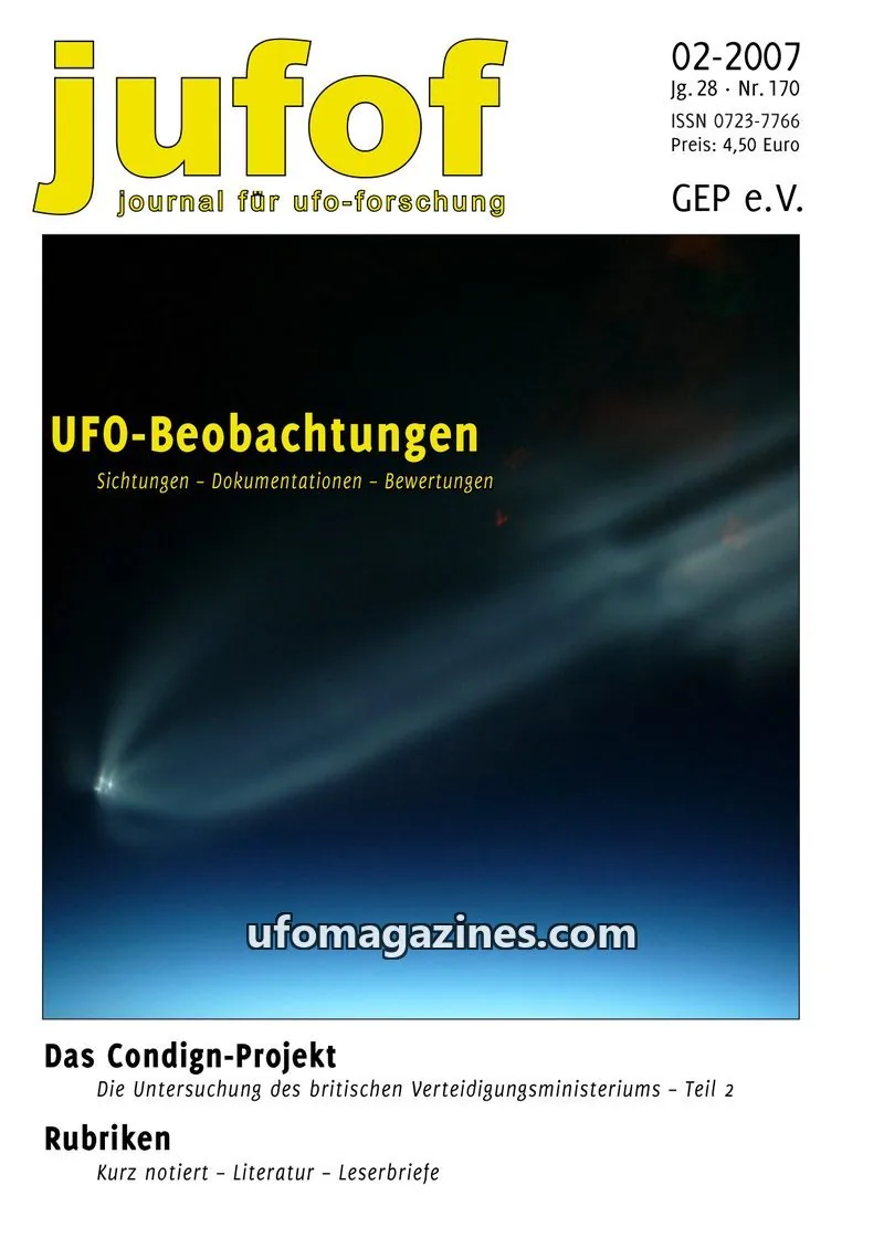 Cover of JUFOF (GEP) issue Nr. 170: jufof journal für ufo-forschung