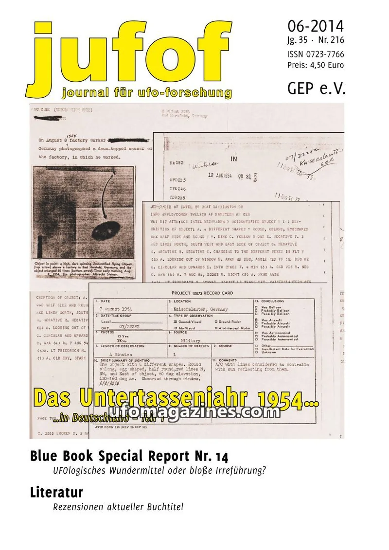 Cover of JUFOF (GEP) issue Nr. 216: jufof journal für ufo-forschung